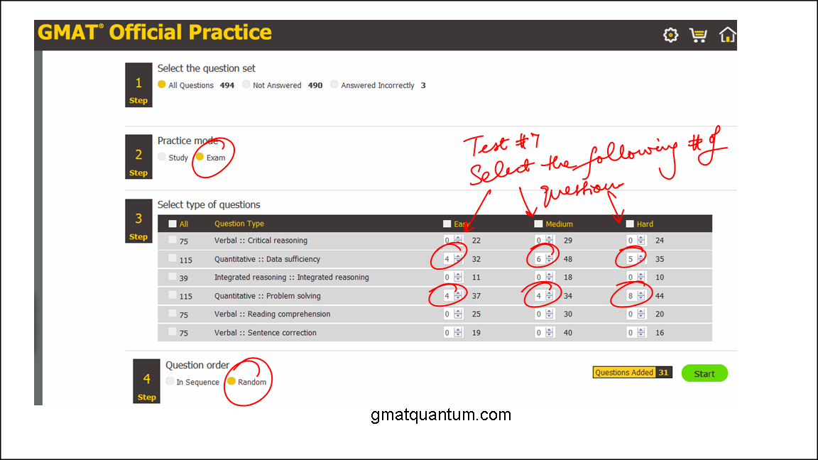official gmat practice test save for late